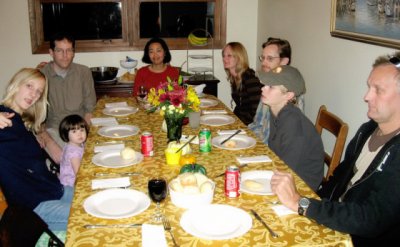 Pilgrims gathered for the meal