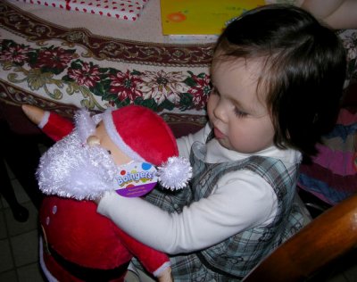 Emilia and a small Santa