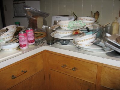 Kids stacked the dishes!!!