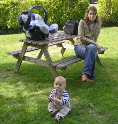 Barbara looks tired resting in the park