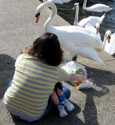 Mom grabs what's left of lunch