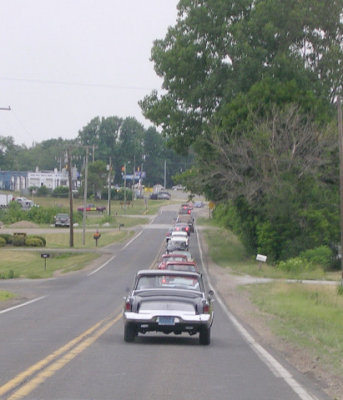 About 150 cars in the caravan.