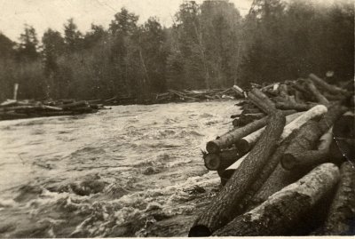 log jam on the Flambeau River