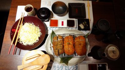 tonkatsu  dinner at the Ginza
