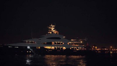 mega-yacht with helicopter