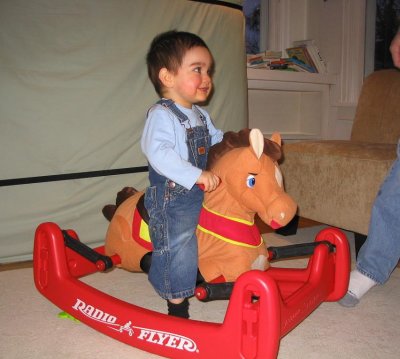 Hank on his first horse ride
