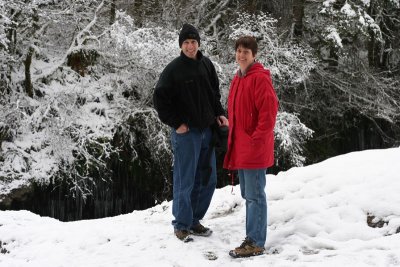 Inspecting one of our summer swim spots. Brien and Teresa