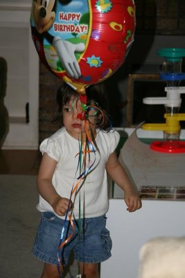 Evie didn't mind having Hank's balloon