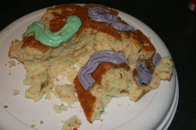 Most of the damage here was caused by the parents (no forks, you see)