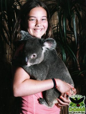 Heidi petting a Koala