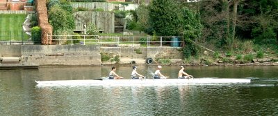 Four men in a 'boat'