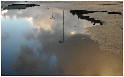 Reflection and lamp posts