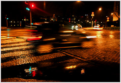 Speeding car in the rain  (day 76 of rain)