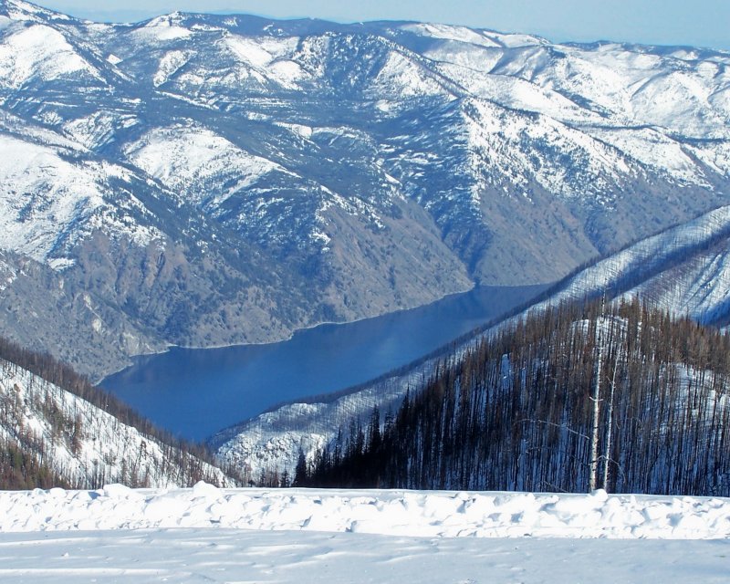 Snow Mobilers View Of Lake Chelan