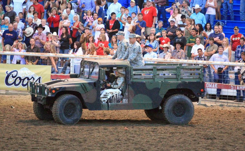  Humvee Driven By Rodeo Queen With Two Recruiters Try To Recruit Cowboys