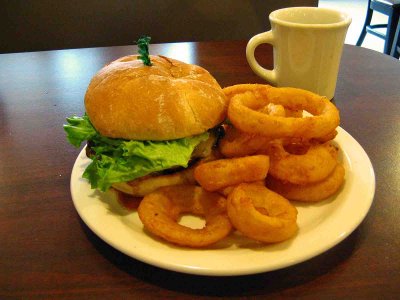  Great Burger And Onion Rings At Hotel