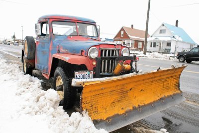  1961 Willeys Jeep Pickup Plowing Streets