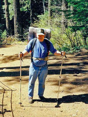  Dad  Elmer Hiking Along Eagle Creek ( APril 2001)