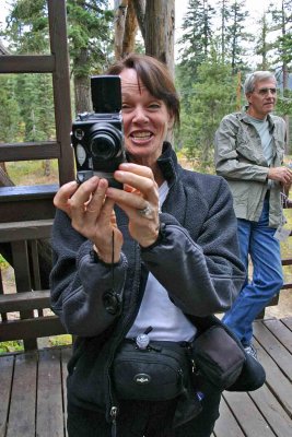 Linda Gottago PCT Thru-hiker With New Canon At Fall Hiker Gathering