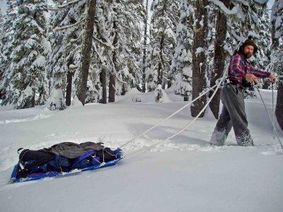  Me Pulling My  Home Made Sled ALong PCT Near White Pass