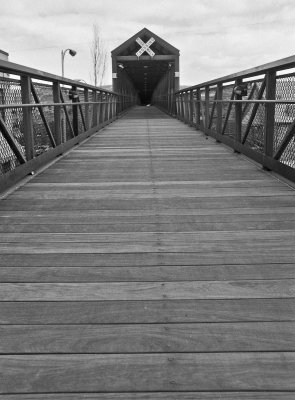 Walkway Over Railroad Tracks To Park