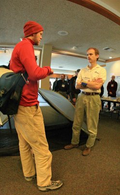  Henry Shires Of  Tarp Tents listening to hiker stories