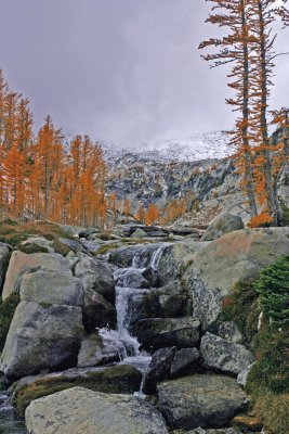  Falls Between Two Lakes In The Enchantments  ( With Storm Approaching)