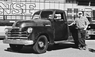  Jason Compton With His Old  Chevy Orchard Truck