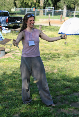 PCT 2006 Hiker Nemo Showing Her Twirling Talents