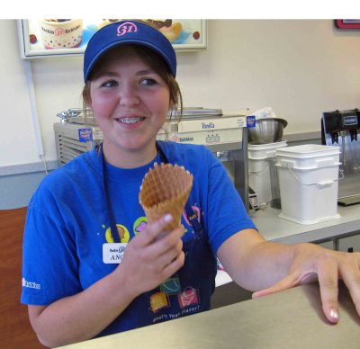  Daughter  Angela At Her Ice Cream Job