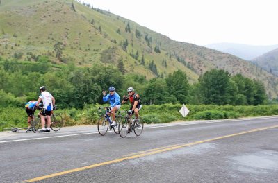  The Wave , As Bikes Pass Pear Orchard 