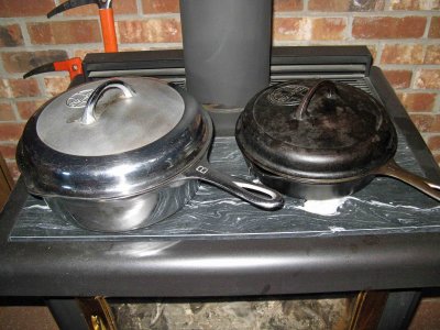  My #8 Chicken Skillet ( Chrome) And #6 Griswold Skillet With Lid