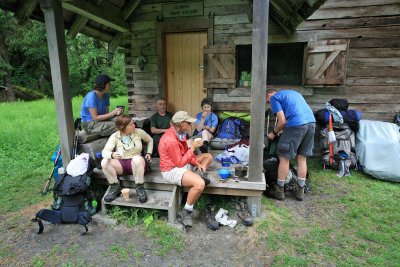 Lunch On Return Trip Under Olympic Guard Shelter Roof