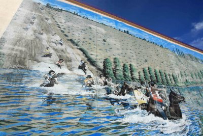 Mural Of The Stampede Suicide Race In Downtown Omak