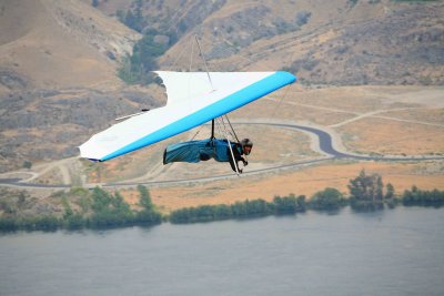 Hang Gliding Near Town Of Chelan ( Columbia River Below)