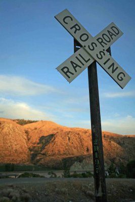  Crossing Sign In Town Of Entiat With Great Evening Light...