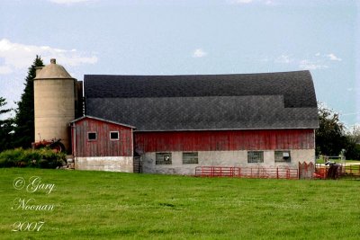 Barns and silo.