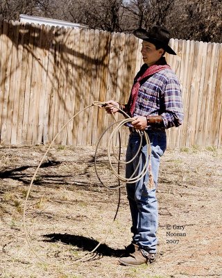 Jay Lemoine of Tucson shows rope tricks.