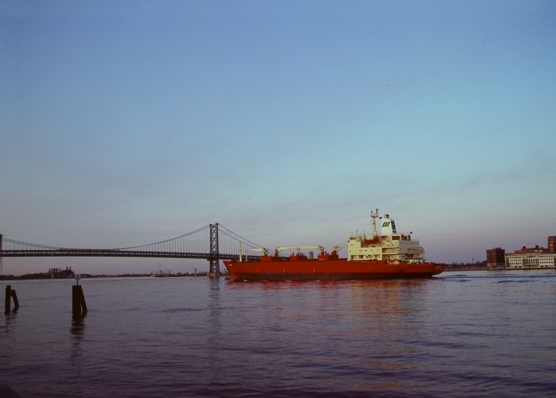 Tanker on the Delaware River