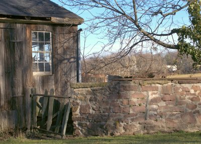 Old shed and wall
