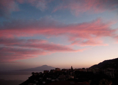 Twilight over Vico Equense and Vesuvius