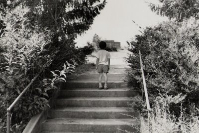 eric pondering at the rices landing cemetery (1975)