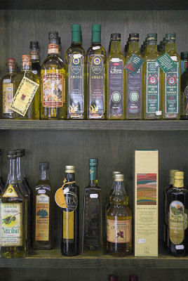 Olive oils displayed at the PCO producers cooperative