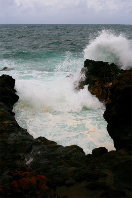 Wave breaking near Glass Beach