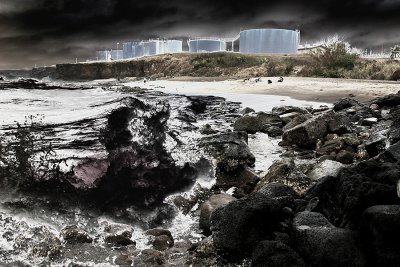 Glass Beach after photoshop accident... I kinda like it
