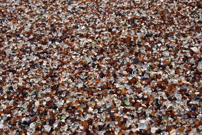 The sand on Glass Beach is where the name comes from