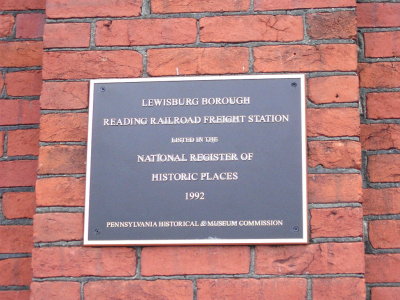 Lewisburg  PA ,Reading RR staion plaque