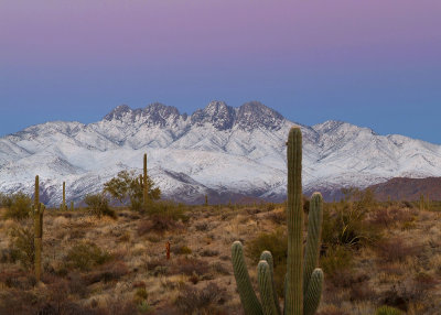 Snowy Four Peaks & Earths Shadow