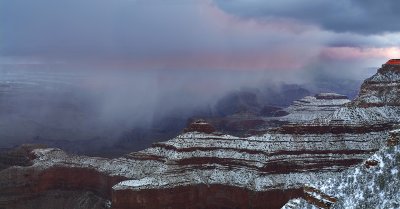 Grand Canyon Snowstorm Sunset