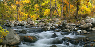 Oak Creek Rapids & Fall Color Panoramic